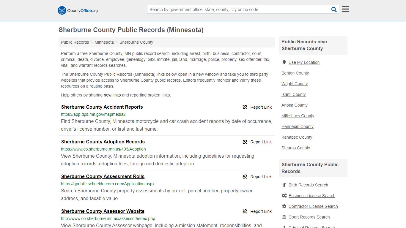 Public Records - Sherburne County, MN (Business, Criminal, GIS ...